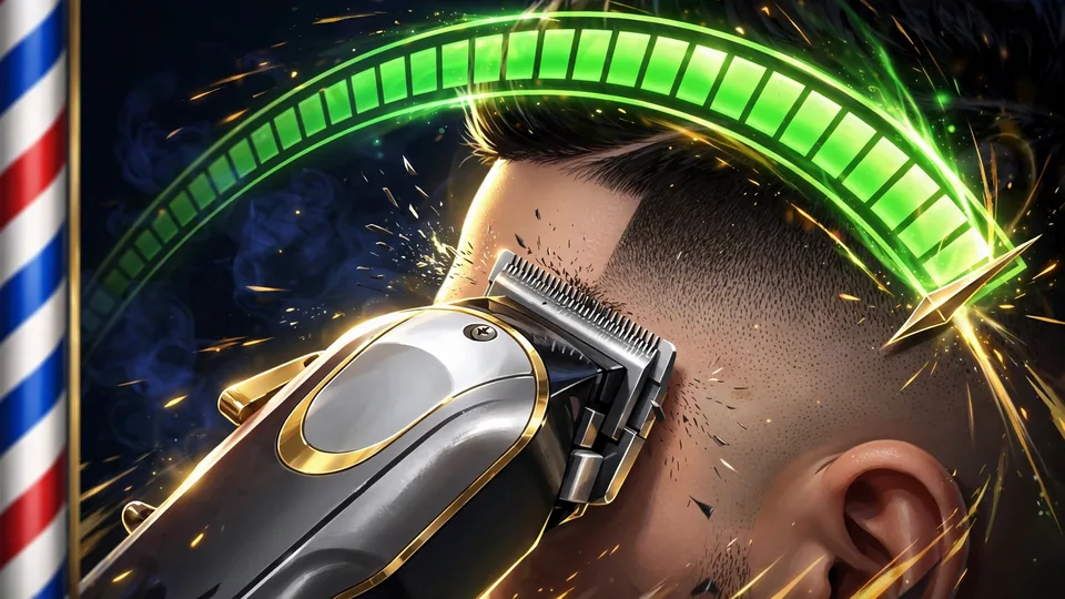 Fade Race — tap CUT when the clipper marker is in the green zone to fade a client's hair